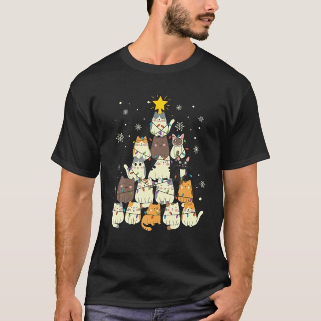 Frohe Weihnachtsgeschenke für Katzen Liebhaber Män T-Shirt (Vorderseite)