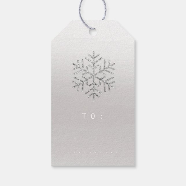 Frohe Weihnachtsgeschenke für Silver Gray Blue Geschenkanhänger (Rückseite)