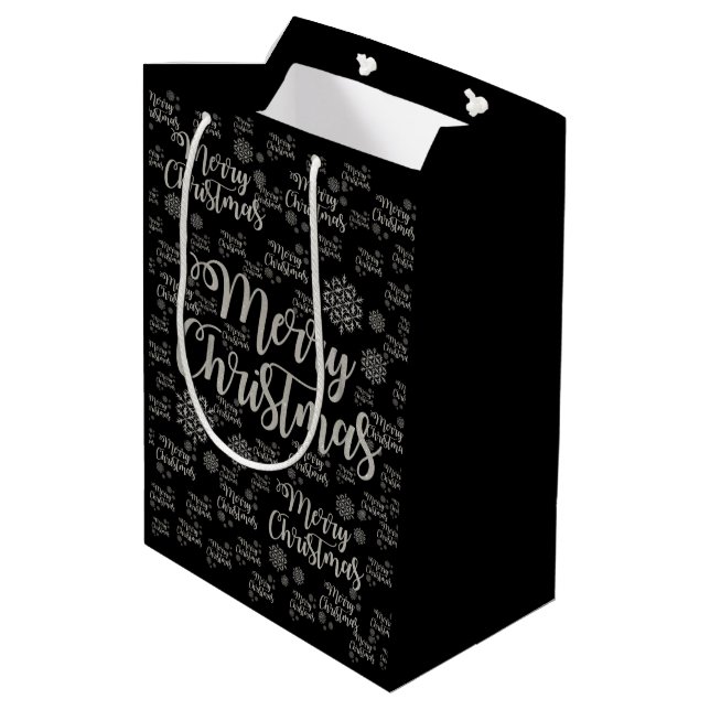 Frohe Weihnachtsgeschenke Mittlere Geschenktüte (Rückseite Schrägansicht)