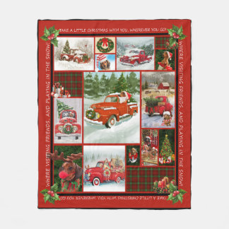 Frohe Weihnachtsgeschenke Red Truck Car Weihnachte Fleecedecke