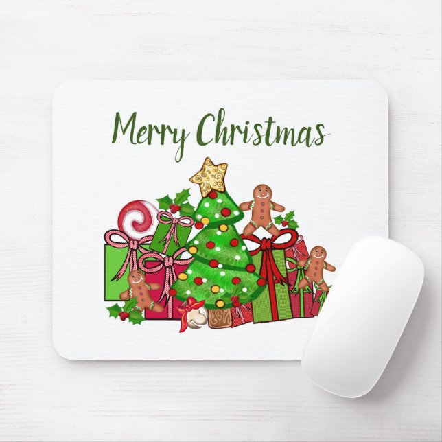 Frohe Weihnachtsgeschenke rund um den Baum Mousepad (Mit Mouse)