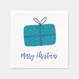 Frohe Weihnachtsgeschenke Simple Blue Serviette