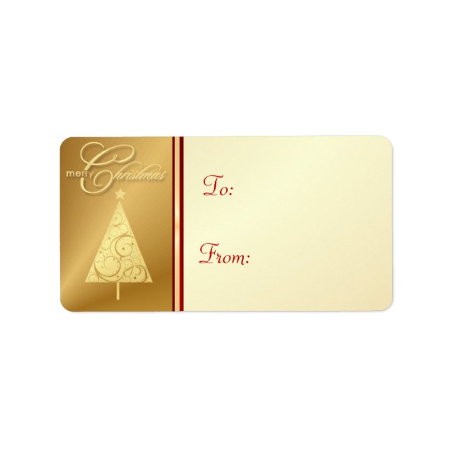 Frohe Weihnachtsgeschenke Tag Labels - Elegantes G Adressaufkleber (Vorne)