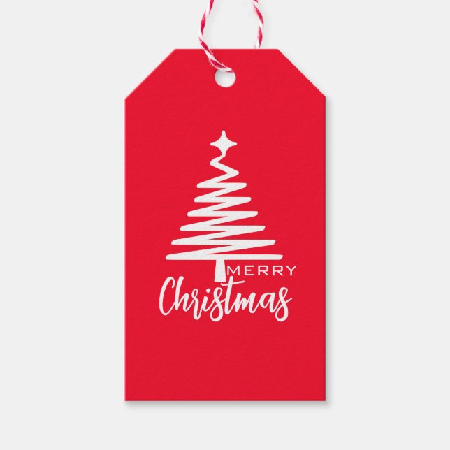 Frohe Weihnachtsgeschenke Tag zu personalisieren Geschenkanhänger (Vorderseite)