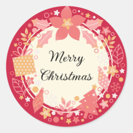Frohe Weihnachtsgeschenke und Dekoration Runder Aufkleber