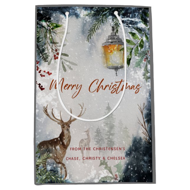 Frohe Weihnachtsgeschenktasche Mittlere Geschenktüte (Vorderseite)