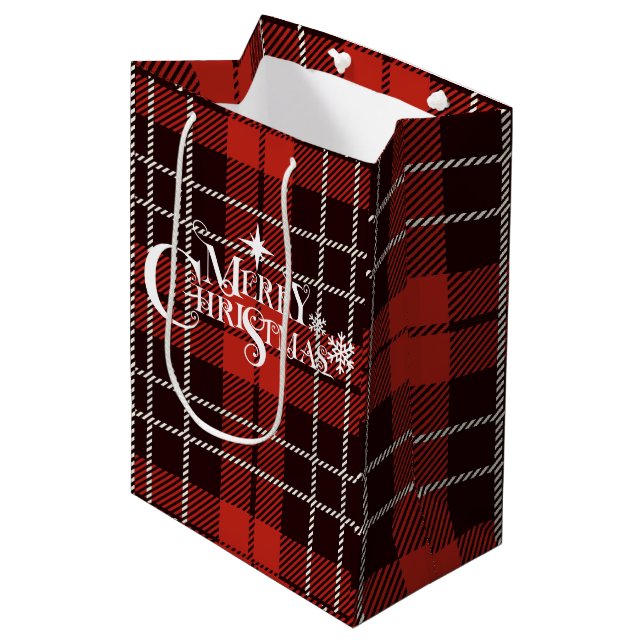 Frohe Weihnachtsgeschenktasche Mittlere Geschenktüte (Vorderseite Schrägansicht)
