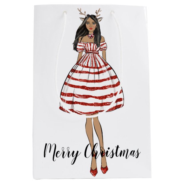 Frohe Weihnachtsgeschenktasche Mittlere Geschenktüte (Vorderseite)