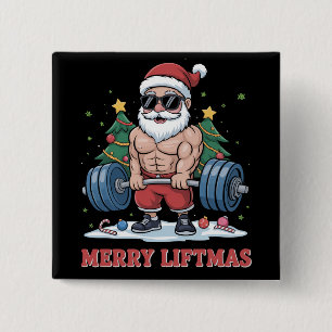 Frohe Weihnachtsgewichte Krafttraining Weihnachtsm Button