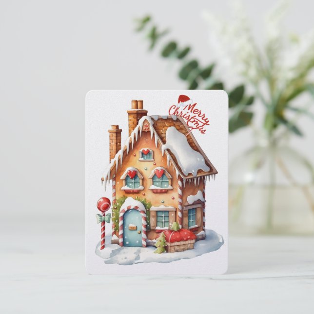 Frohe Weihnachtsgingerei Feiertagskarte (Stehend Vorderseite)