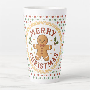 Frohe Weihnachtsgirlande mit Lebkuchenmann Milchtasse