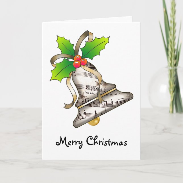 Frohe Weihnachtsglocke Feiertagskarte (Vorderseite)