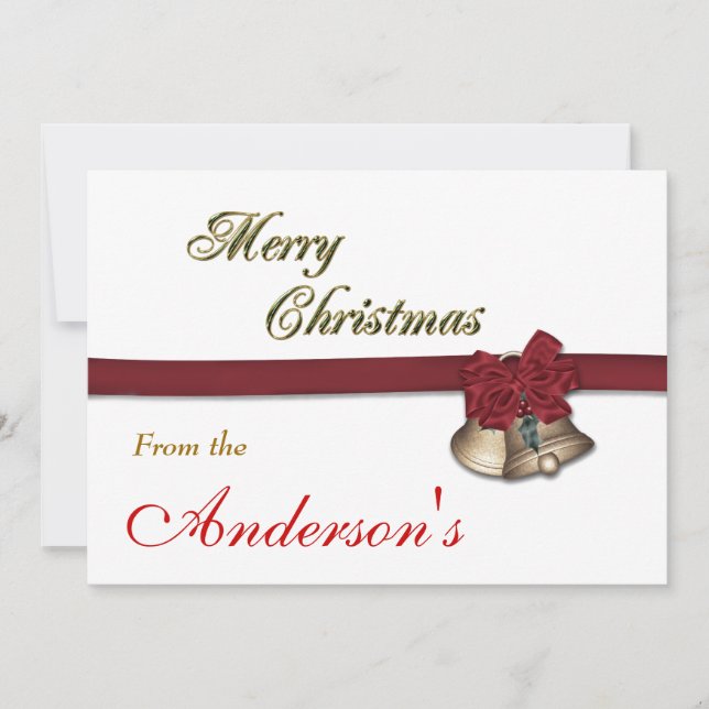 Frohe Weihnachtsglocken Feiertagskarte (Vorderseite)