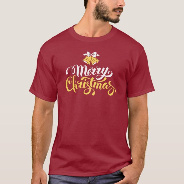 Frohe Weihnachtsglocken Vintages Design T-Shirt (Vorderseite)