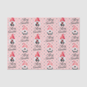 Frohe Weihnachtsgnomen und Dots-Gewebe Papier