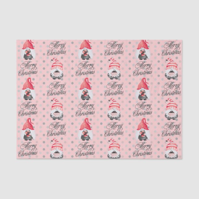 Frohe Weihnachtsgnomen und Dots-Gewebe Papier (Vorderseite)