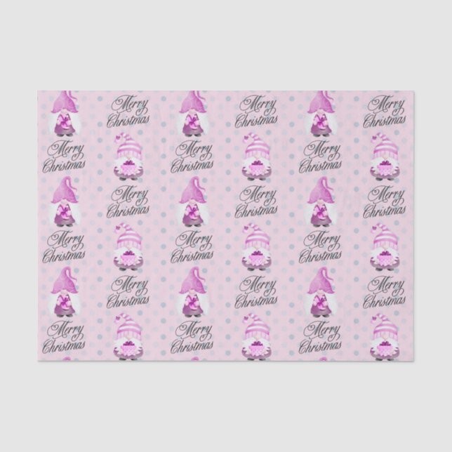 Frohe Weihnachtsgnomen und Dots-Gewebe Papier (Vorderseite)