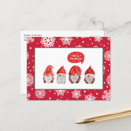Frohe Weihnachtsgnomes Feiertagspostkarte