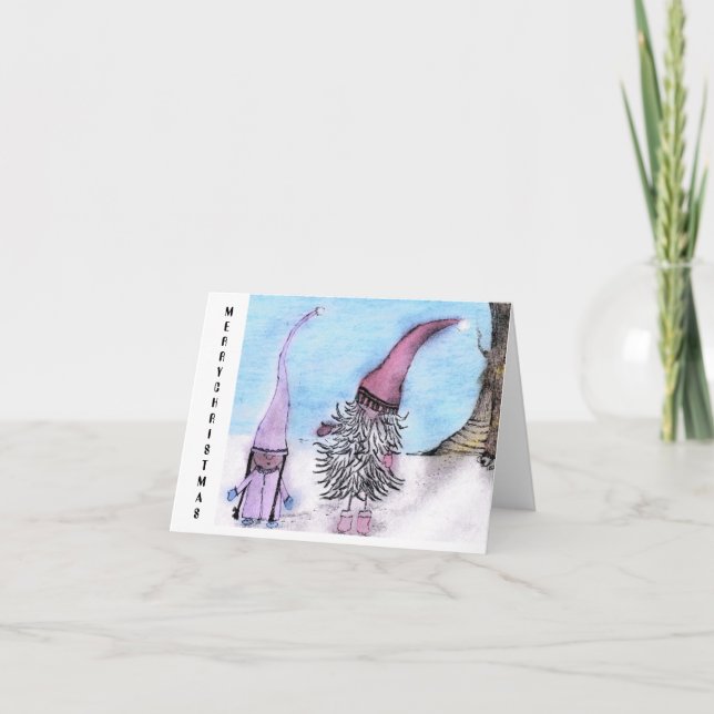 Frohe Weihnachtsgnomes Karte (Vorderseite)