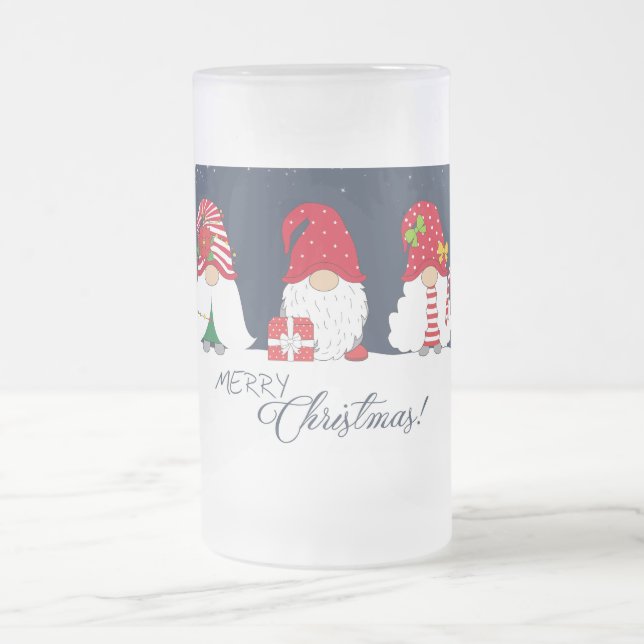Frohe Weihnachtsgnomes Mattglas Bierglas (Mittel)