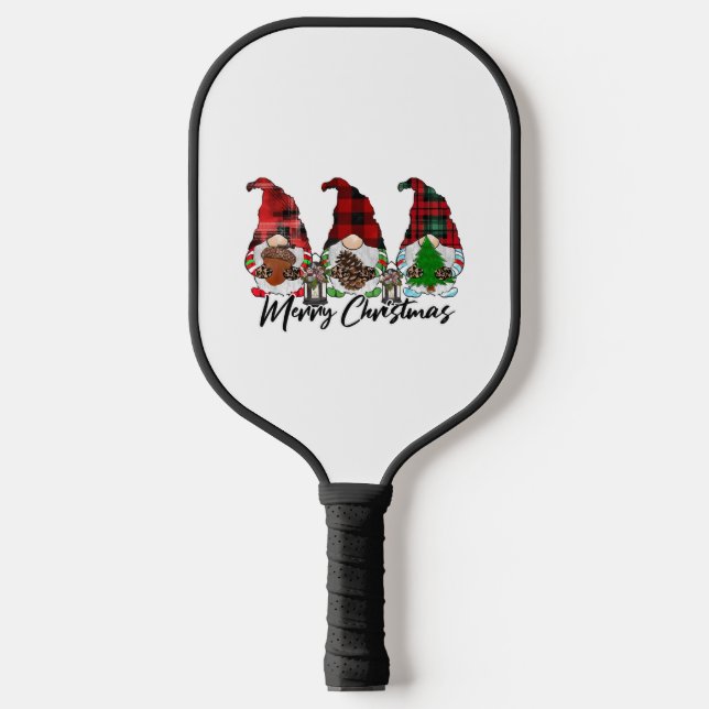 Frohe Weihnachtsgnomes Pickleball Schläger (Vorderseite)