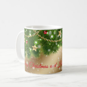 Frohe Weihnachtsgolden Kaffeetasse