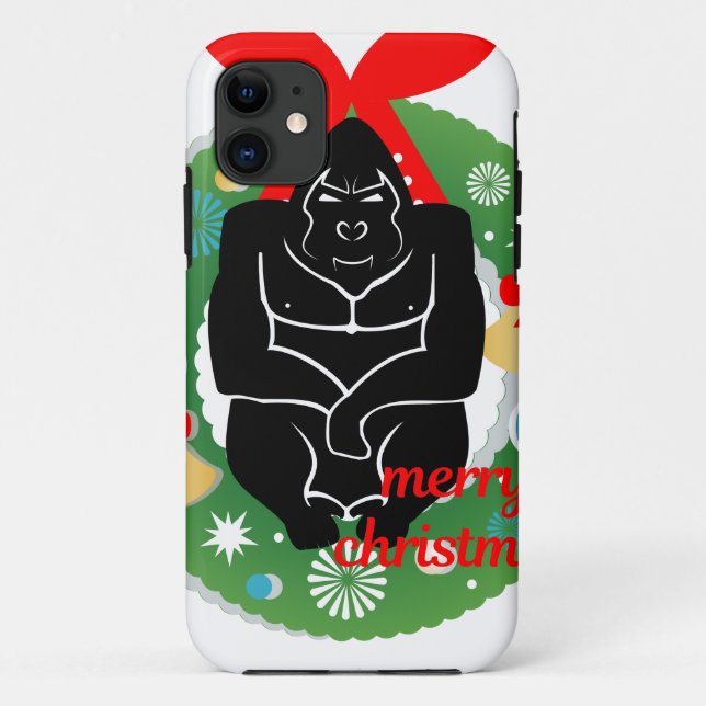 Frohe Weihnachtsgorilla Case-Mate iPhone Hülle (Rückseite)