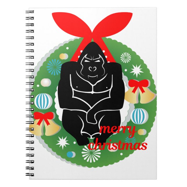 Frohe Weihnachtsgorilla Notizblock (Vorderseite)