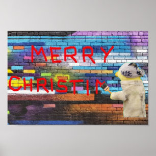 Frohe Weihnachtsgraffiti  Poster