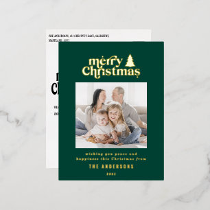 Frohe Weihnachtsgrafik Foto Foil Folien Feiertagspostkarte