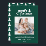 Frohe Weihnachtsgrafik Typografie Foto Holid Feiertagskarte<br><div class="desc">Einfachste Weihnachts Grafik Typografie Foto Urlaubskarte. Mit modernem handgezeichneten Text und Bäumen.</div>