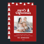 Frohe Weihnachtsgrafik Typografie Foto Holid Feiertagskarte<br><div class="desc">Einfachste Weihnachts Grafik Typografie Foto Urlaubskarte. Mit modernem handgezeichneten Text und Bäumen.</div>