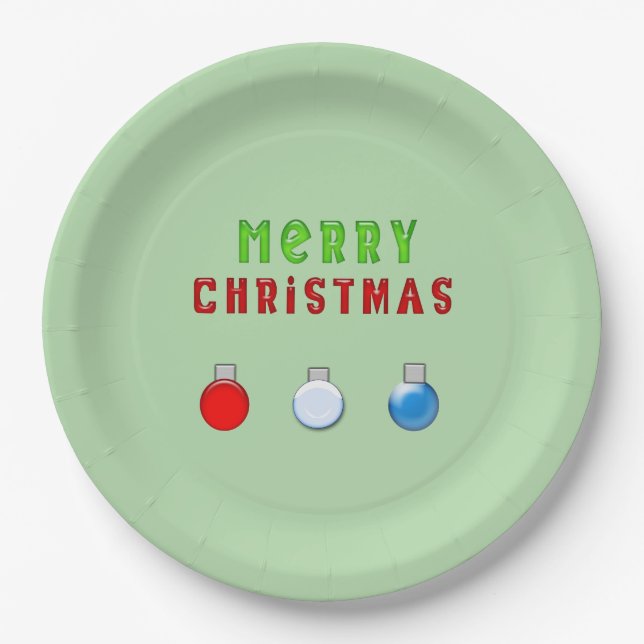 Frohe Weihnachtsgrün Pappteller (Vorderseite)