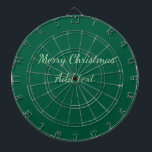 Frohe Weihnachtsgrün schlichte Solo-Hintergrund Ur Dartscheibe<br><div class="desc">Entwurf</div>