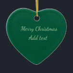 Frohe Weihnachtsgrün schlichte Solo-Hintergrund Ur Keramik Ornament<br><div class="desc">Entwurf</div>