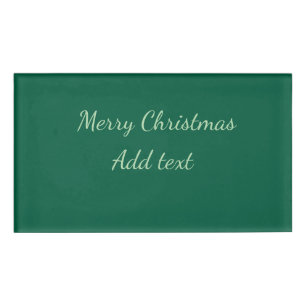 Frohe Weihnachtsgrün schlichte Solo-Hintergrund Ur Namenschild