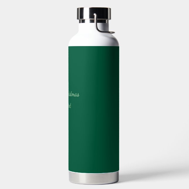 Frohe Weihnachtsgrün schlichte Solo-Hintergrund Ur Trinkflasche (links)