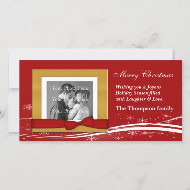 Frohe Weihnachtsgrüße Feiertagskarte (Vorderseite)