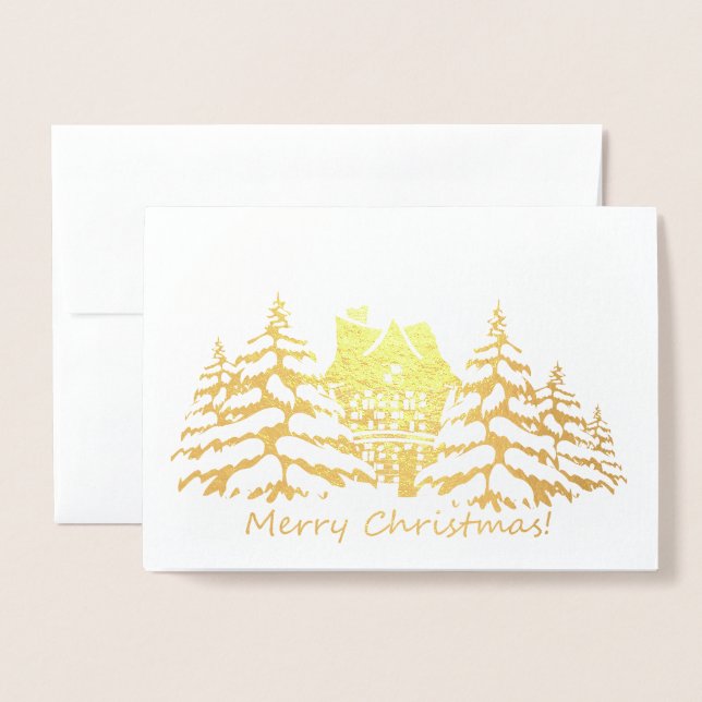 Frohe Weihnachtsgrüße Folienkarte (Vorderseite mit Umschlag)