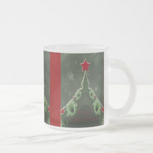 Frohe Weihnachtsgrüße - Fraktal Tree und Star Mattglastasse
