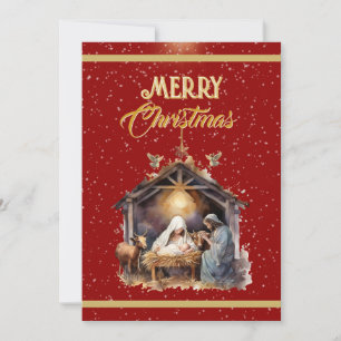 Frohe Weihnachtsgrüße: Gold, Rot & Silber Hol Feiertagskarte