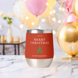 Frohe Weihnachtsgrüße mit Baum auf roten Sitten