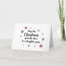 Frohe Weihnachtsgrüße mit farbenfrohen Schneeflock Feiertagskarte