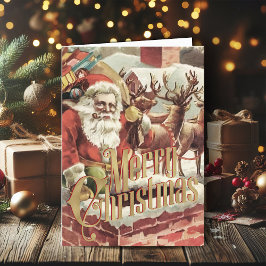 Frohe Weihnachtsgrüße Retro Weihnachtskarte Feiertagskarte