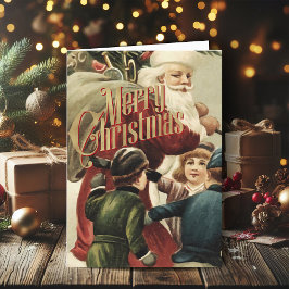 Frohe Weihnachtsgrüße Retro Weihnachtskarte Feiertagskarte