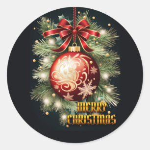 Frohe Weihnachtsgrüße Runder Aufkleber