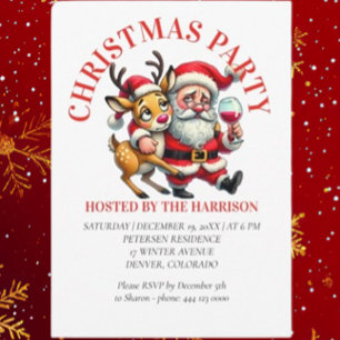 Frohe Weihnachtsgrüße Santa Einladung