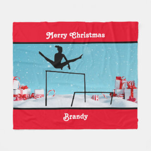 Frohe Weihnachtsgymnastik Fleece Blanket