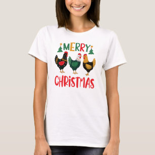 Frohe Weihnachtshähnchen, Funny Farm Chickens T-Shirt