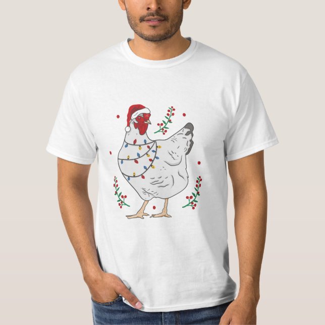 Frohe Weihnachtshähnchen T-Shirt (Vorderseite)
